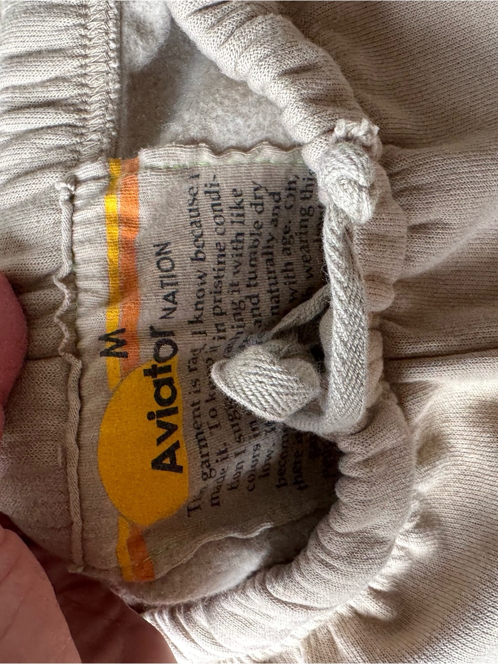 Aviator Nation Cream Sweatshirt & Joggers with Beige Stripe Accents - Picture 4 of 5